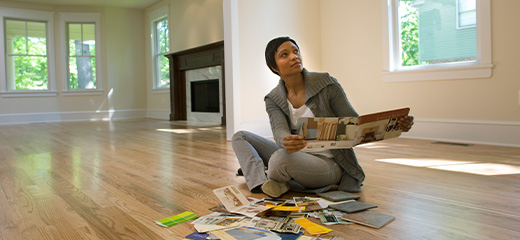 Flooring options for the home: carpets, tiles, laminate flooring, vinyl and wooden floors.